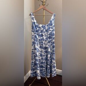 Joie Blue and White Midi Dress
